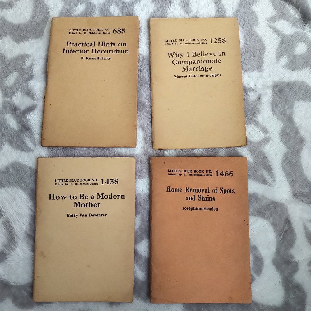 Set of 4x Little Blue Book E. Haldeman-Julius vintage home life hot to books